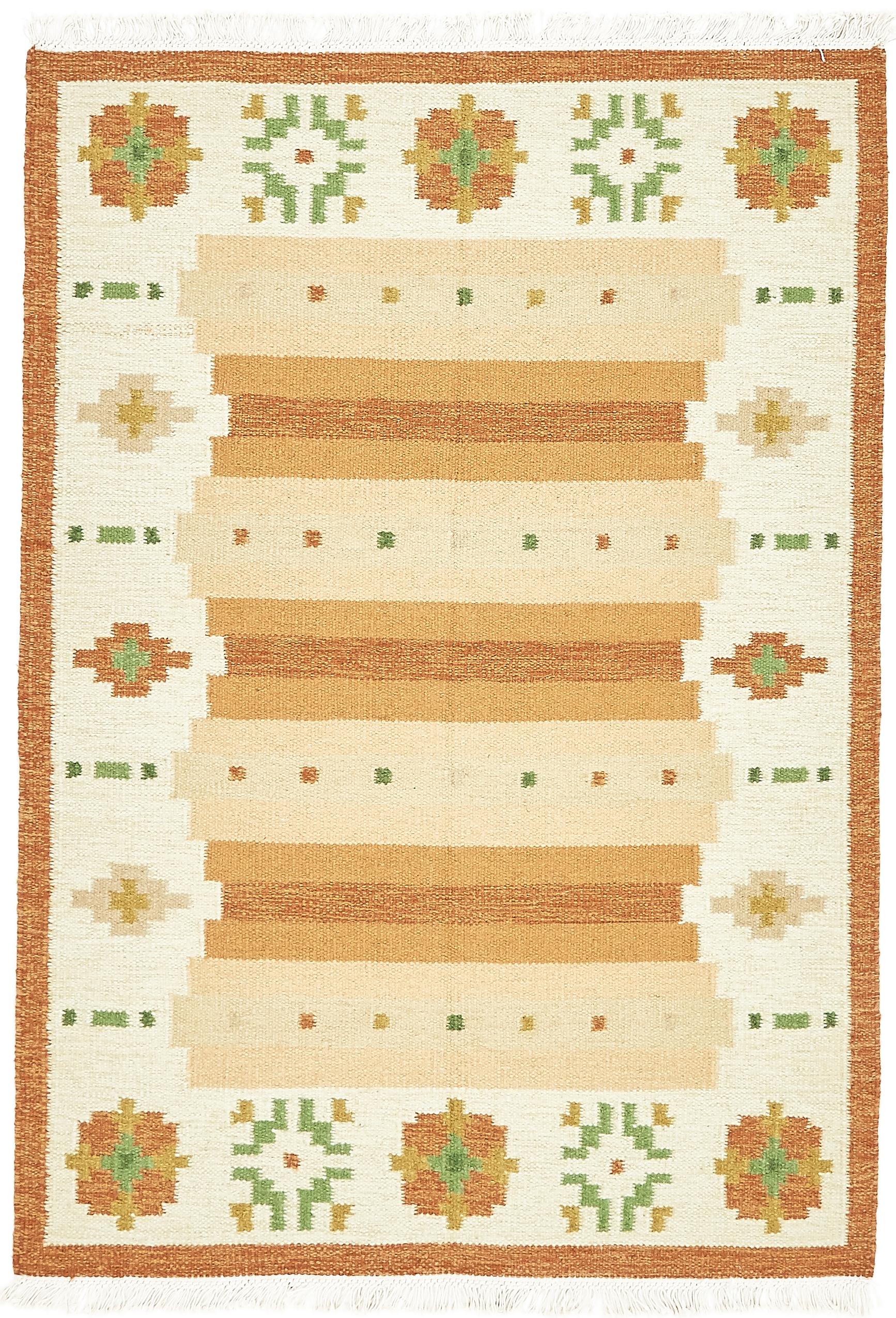 Orange 4' 8 x 6' 8 Kilim Dhurrie Rug eSaleRugs