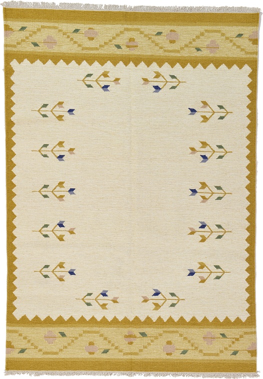 Ivory 6' 7 x 9' 10 Kilim Dhurrie Rug Modern Rugs eSaleRugs