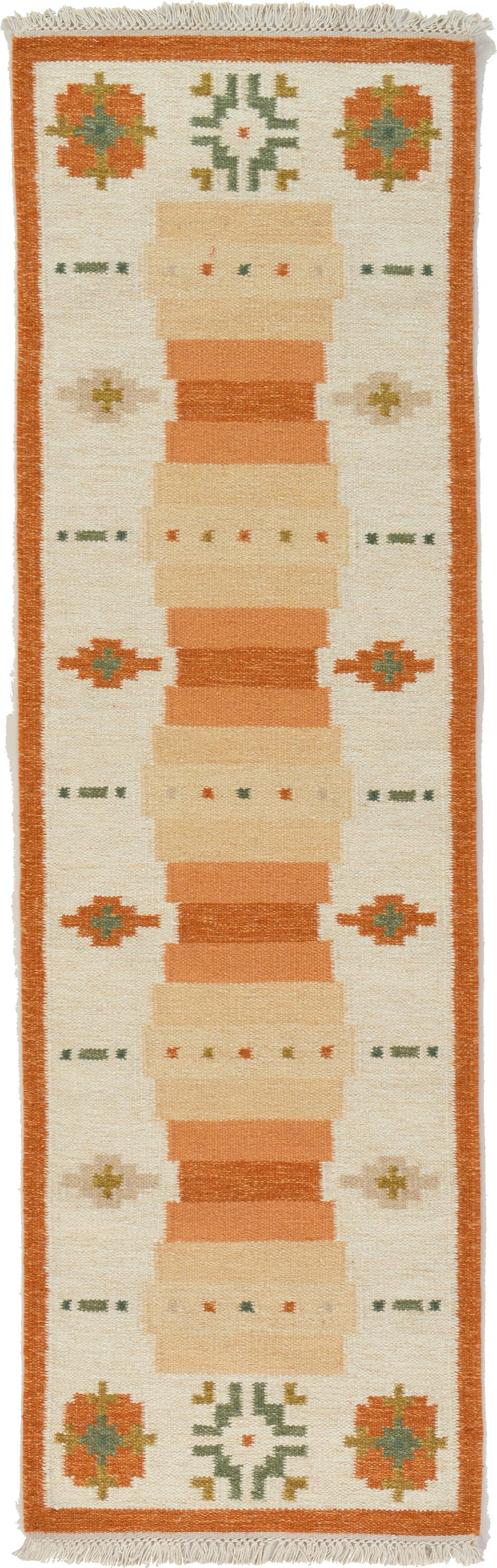 Orange 2' 7 x 8' 2 Kilim Dhurrie Runner Rug eSaleRugs