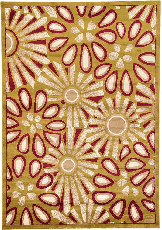 Gold 6' 8 x 9' 6 Damask Rug Area Rugs eSaleRugs