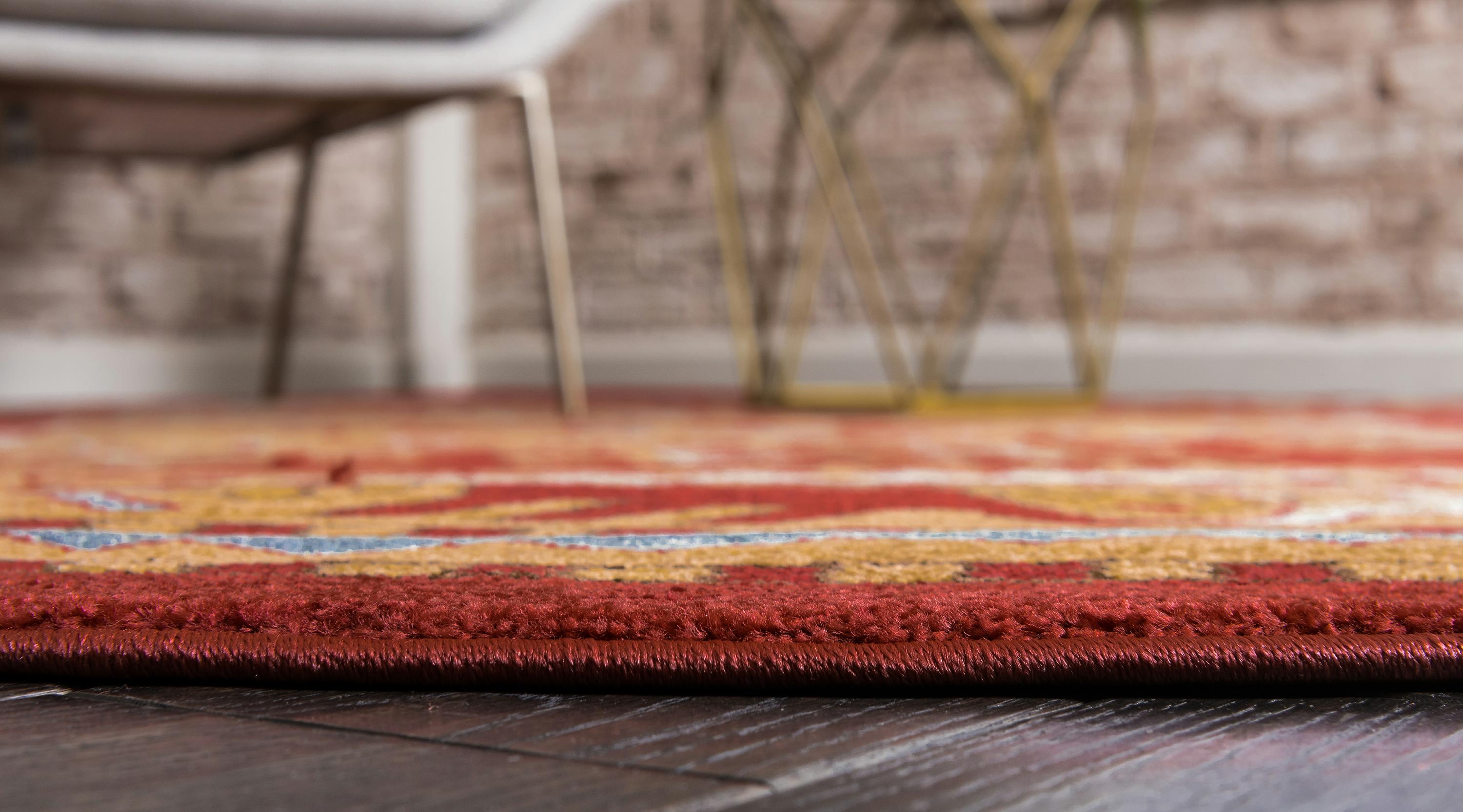 Red 6' x 6' Serapi Round Rug iRugs UK