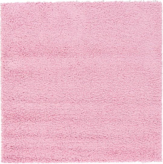 Pink 4' x 4' Solid Frieze Square Rug Area Rugs eSaleRugs