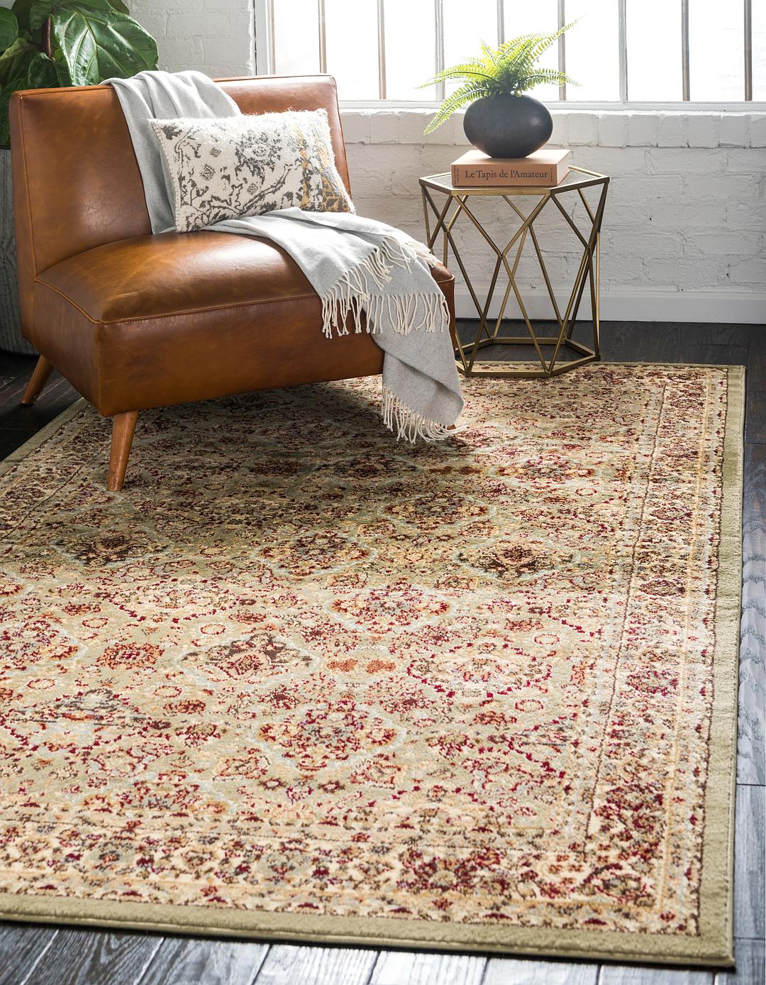 Light Green 3' 3 x 5' 3 Classic Agra Rug Rugs.ca