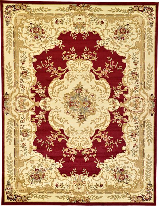 Red 9' x 12' Classic Aubusson Rug Area Rugs eSaleRugs