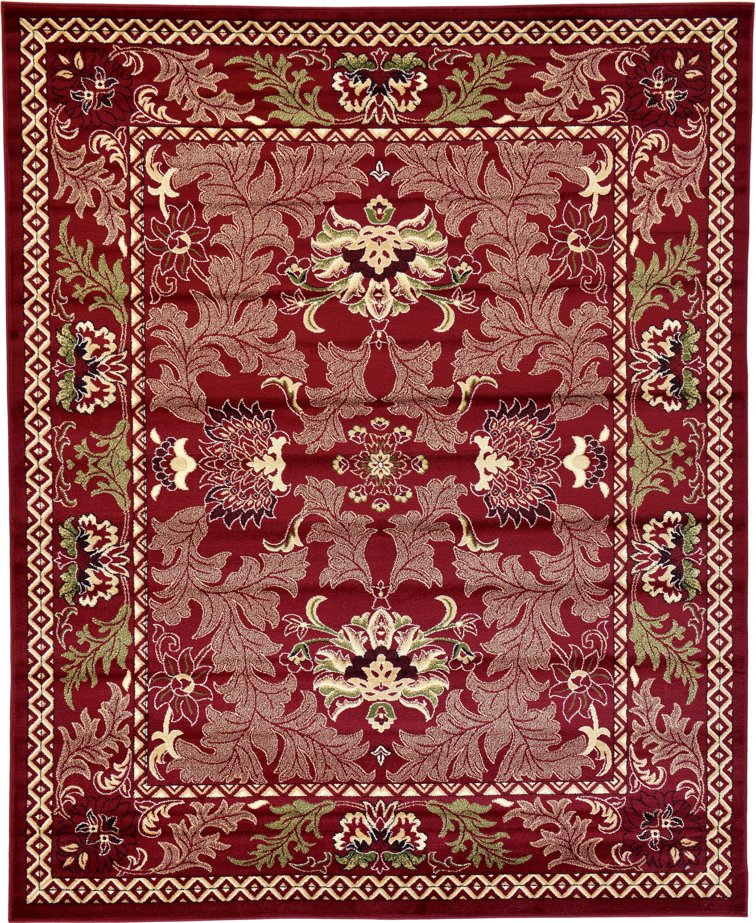 Red 8' x 10' Damask Rug eSaleRugs