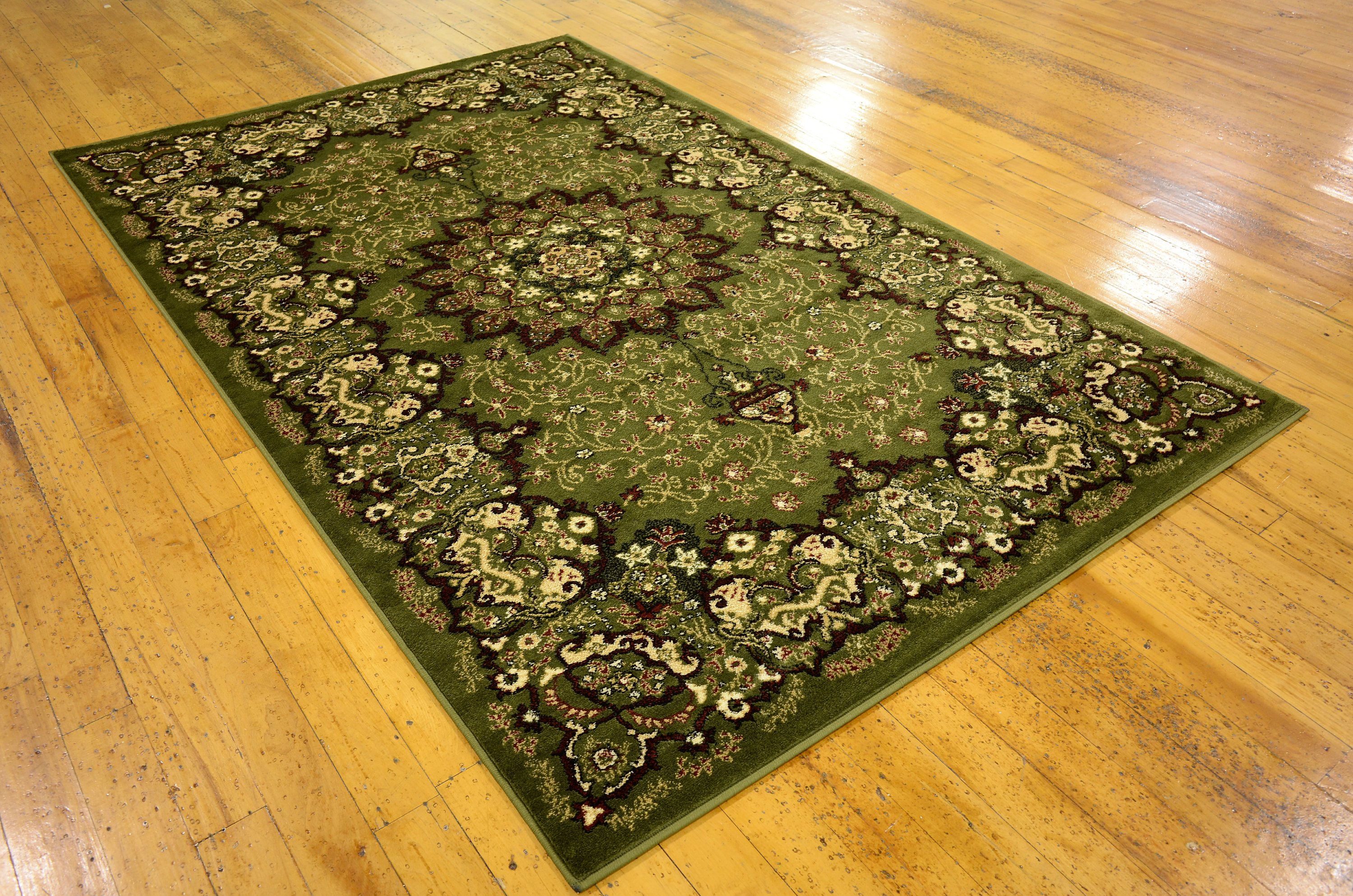 Green 5' x 8' Mashad Design Rug Area Rugs eSaleRugs
