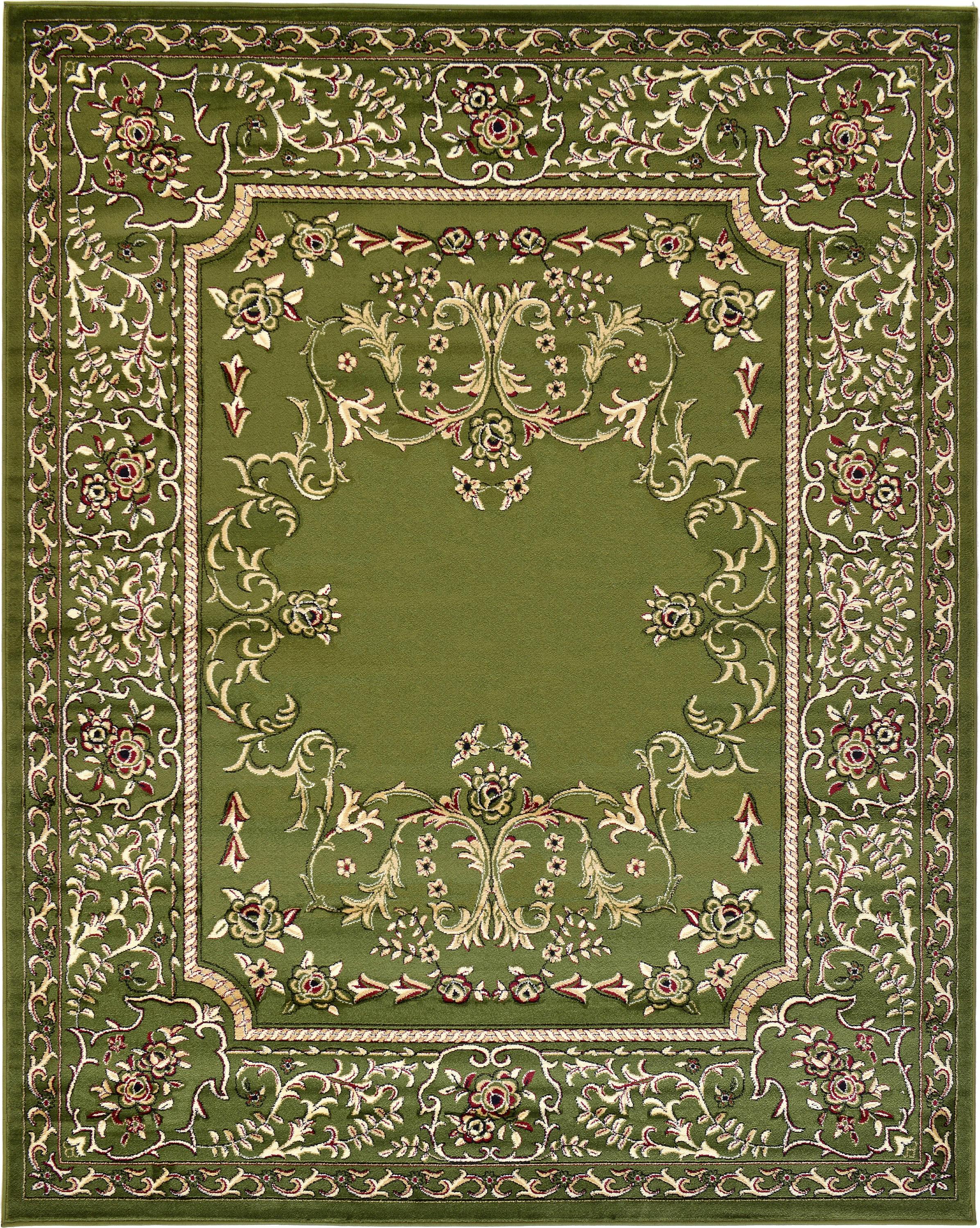 Green 8' x 10' Kerman Design Rug eSaleRugs