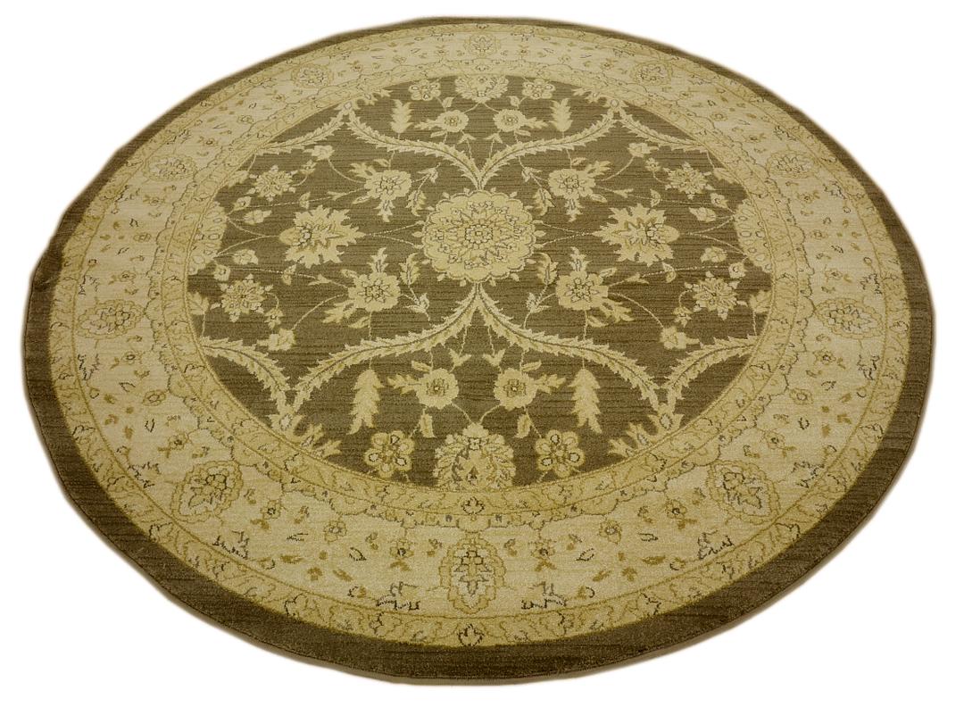 Brown 6' x 6' Kensington Round Rug iRugs UK