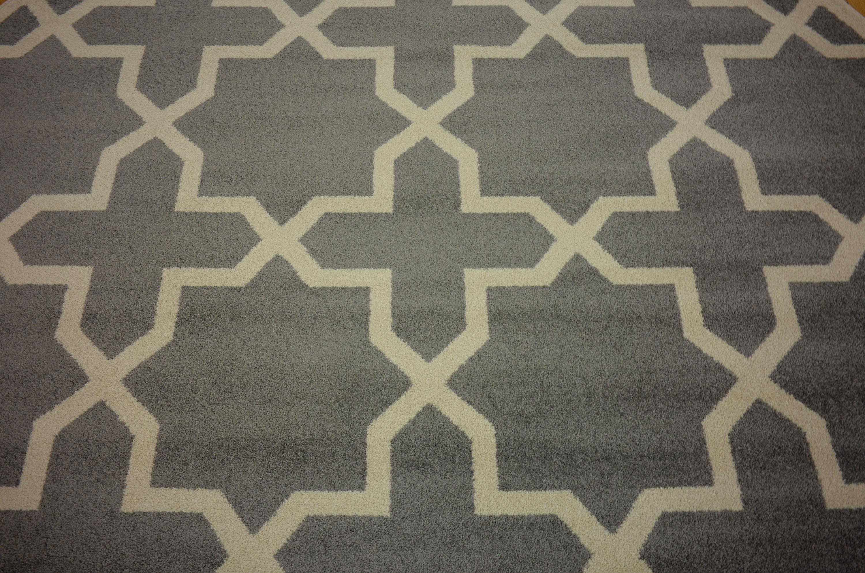 Gray 6' x 6' Trellis Round Rug iRugs UK