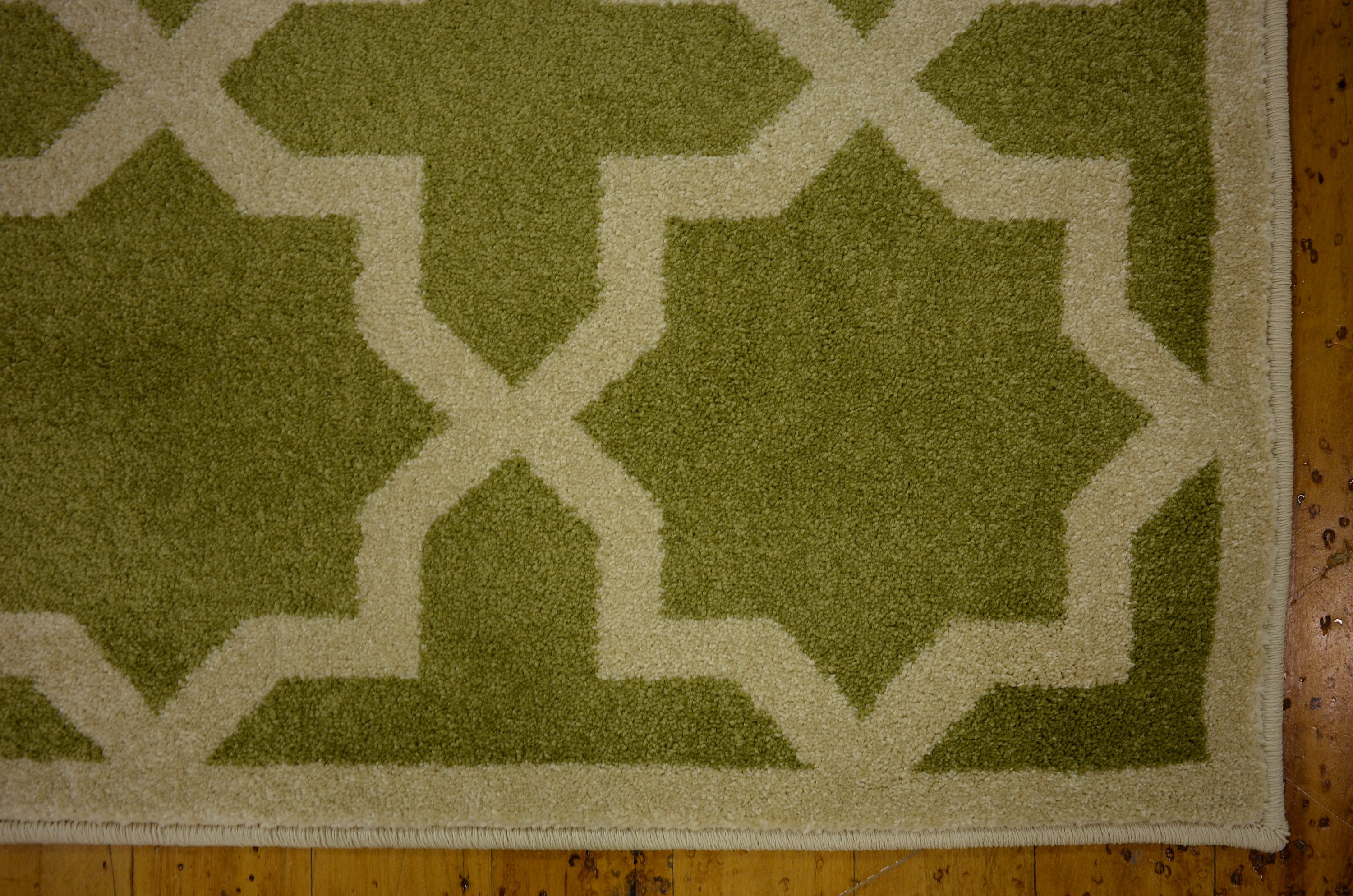 Light Green 2' 6 x 9' 10 Trellis Runner Rug Area Rugs iRugs UK