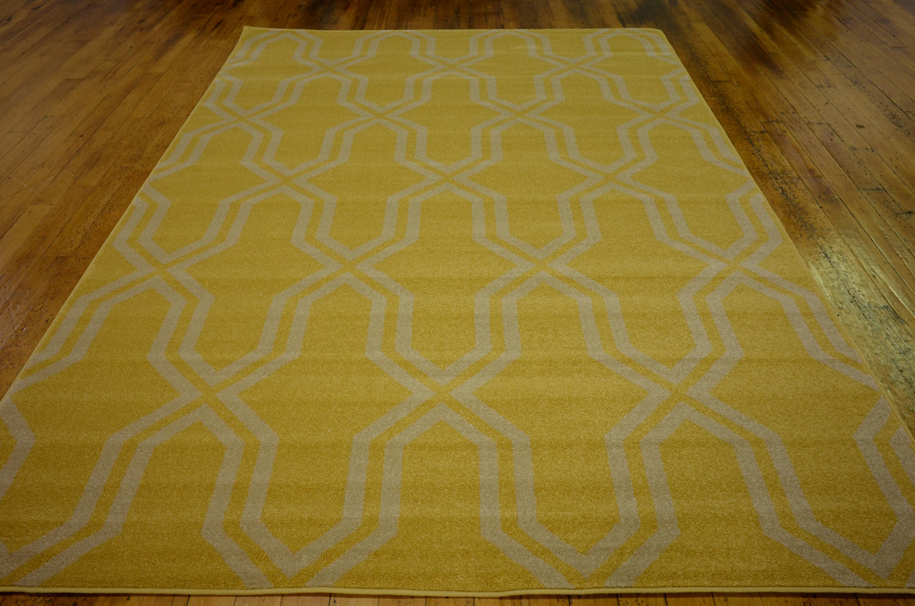 Yellow 7' x 10' Trellis Rug iRugs UK
