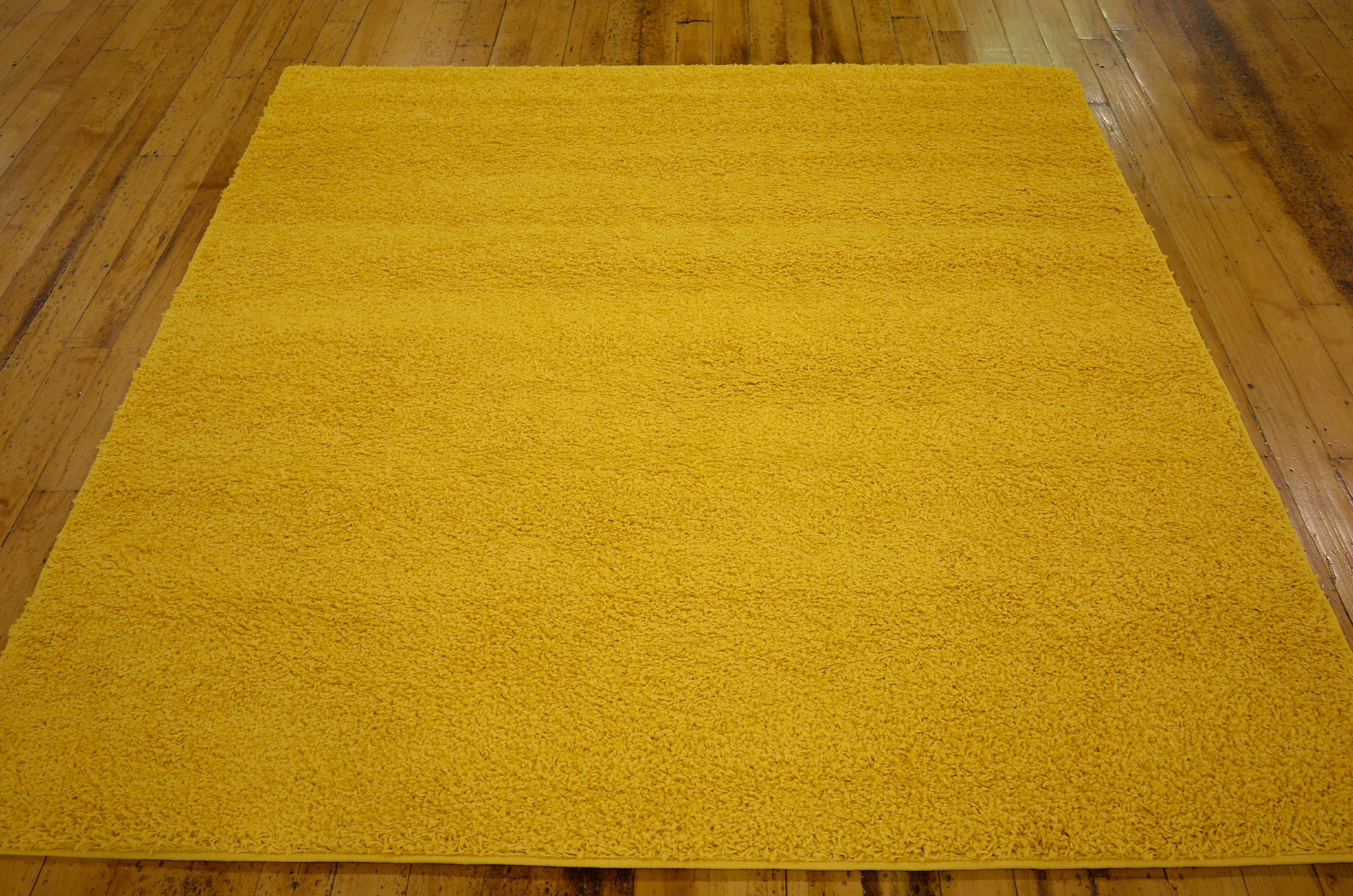 Dark Yellow 6' x 6' Solid Frieze Square Rug Area Rugs eSaleRugs