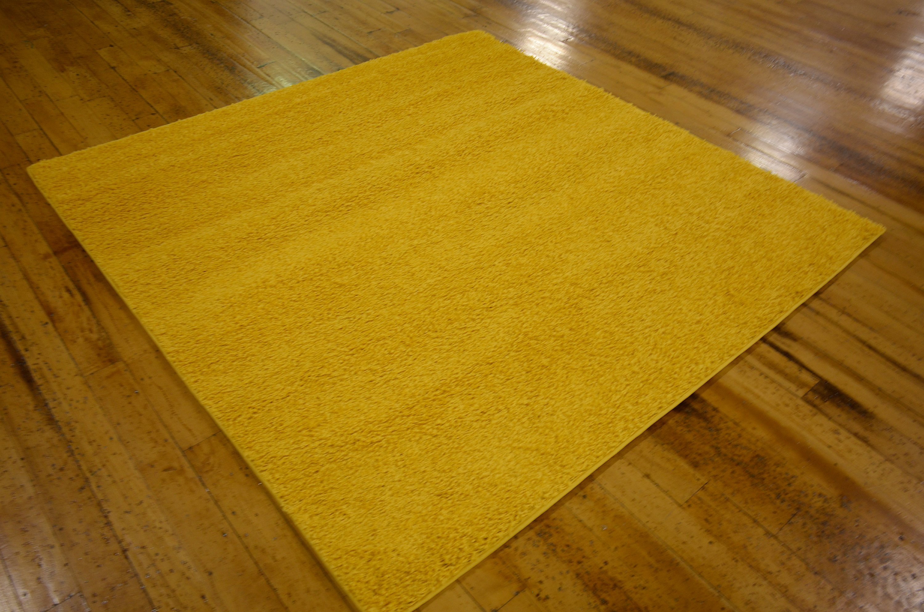 Dark Yellow 6' x 6' Solid Frieze Square Rug Area Rugs eSaleRugs
