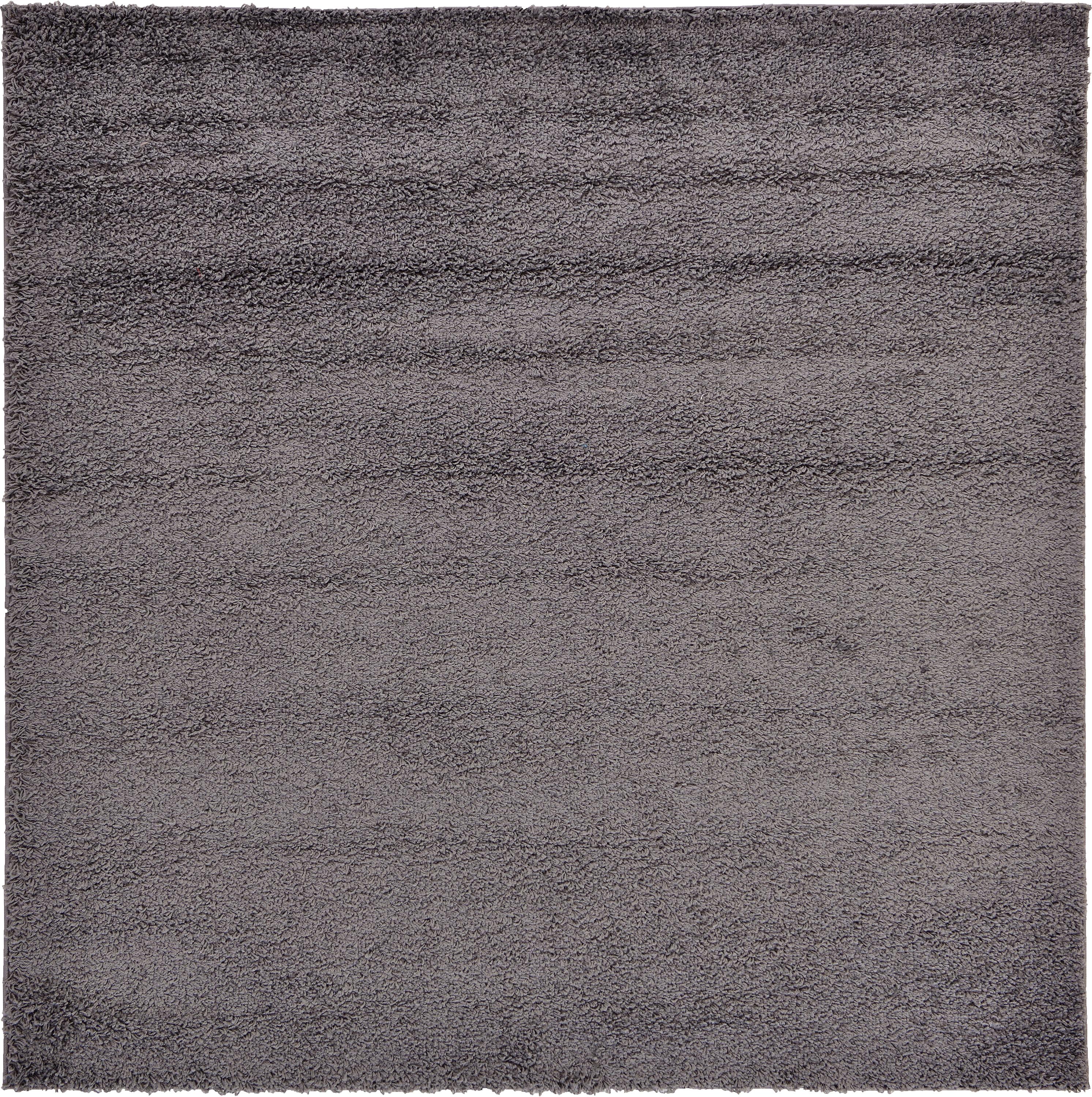 Dark Gray 6' x 6' Solid Frieze Square Rug eSaleRugs