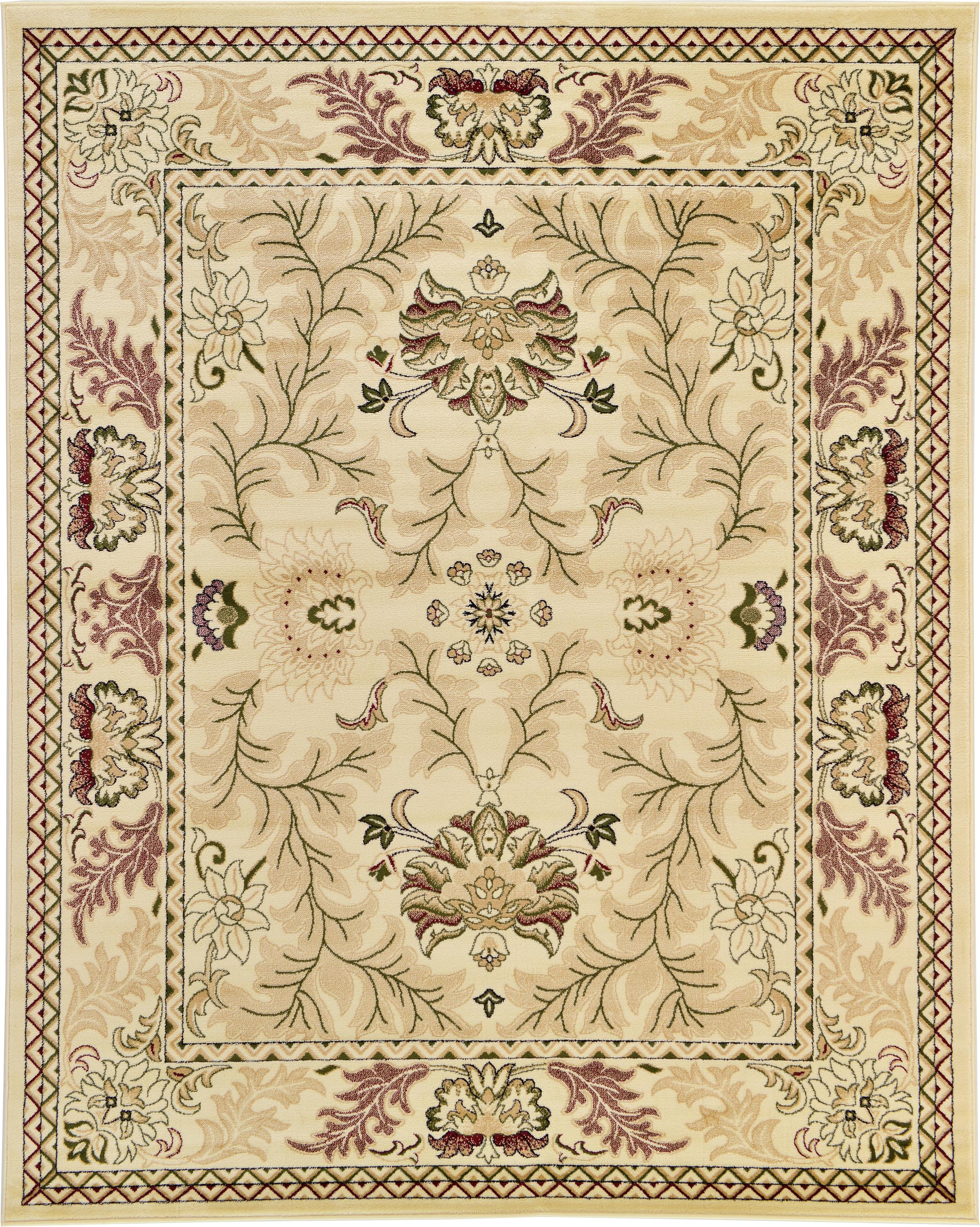 Cream 8' x 10' Damask Rug eSaleRugs