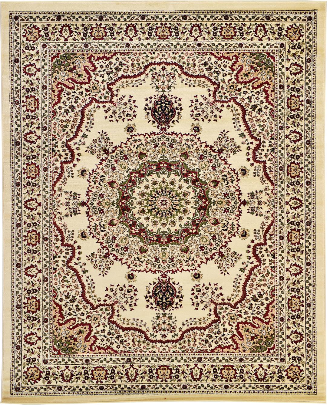 Cream 8' x 10' Kashan Design Rug Area Rugs eSaleRugs