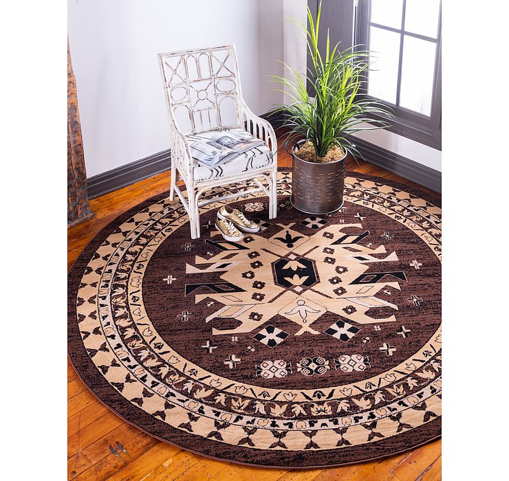 8' x 8' Heriz Design Round Rug