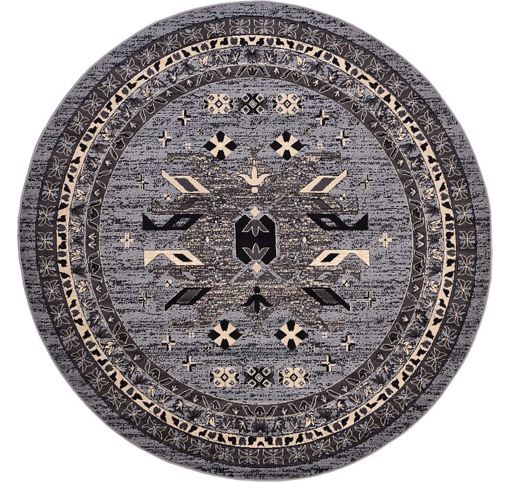 8' x 8' Heriz Design Round Rug