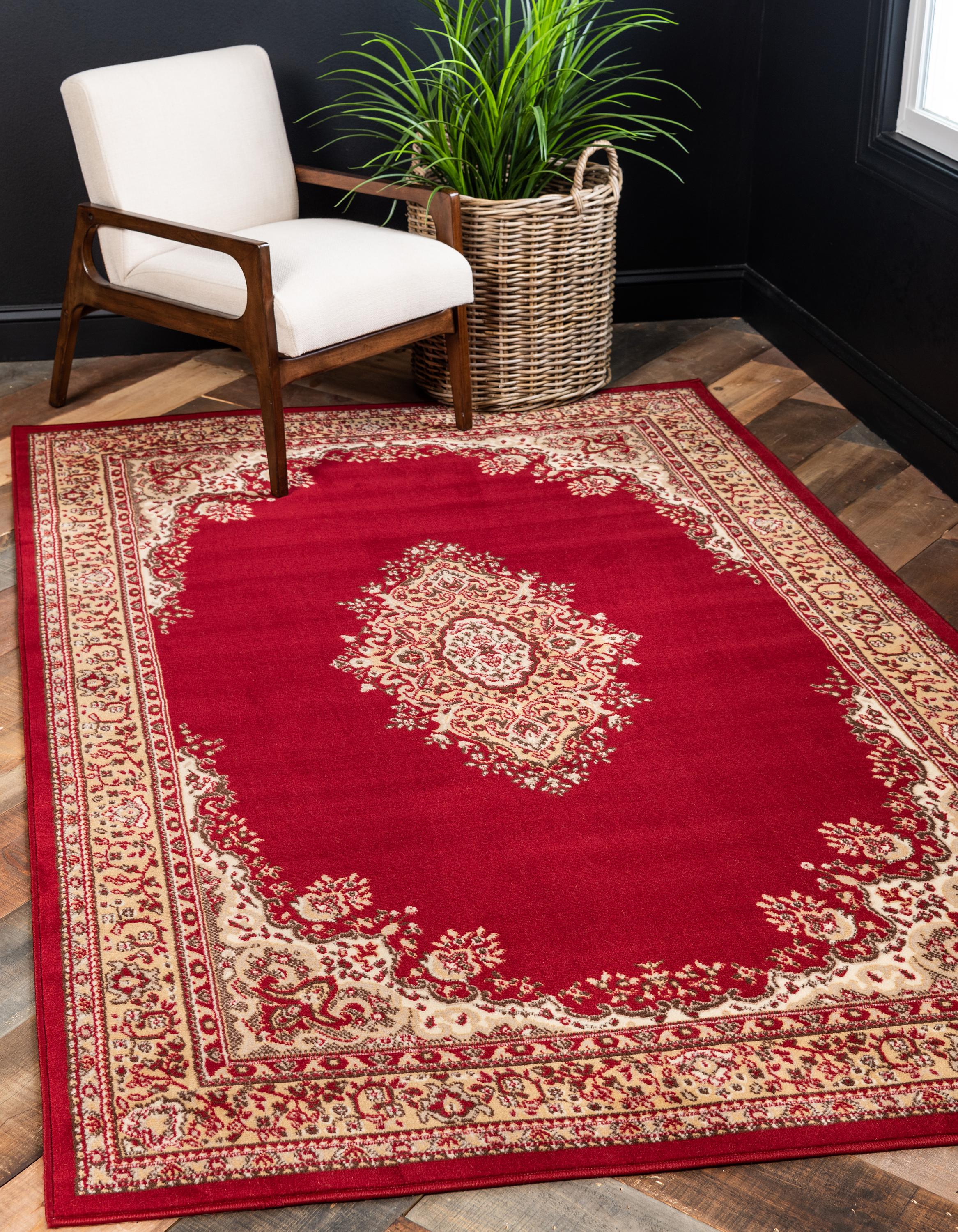 Burgundy 9' 10 x 13' Mashad Design Rug eSaleRugs