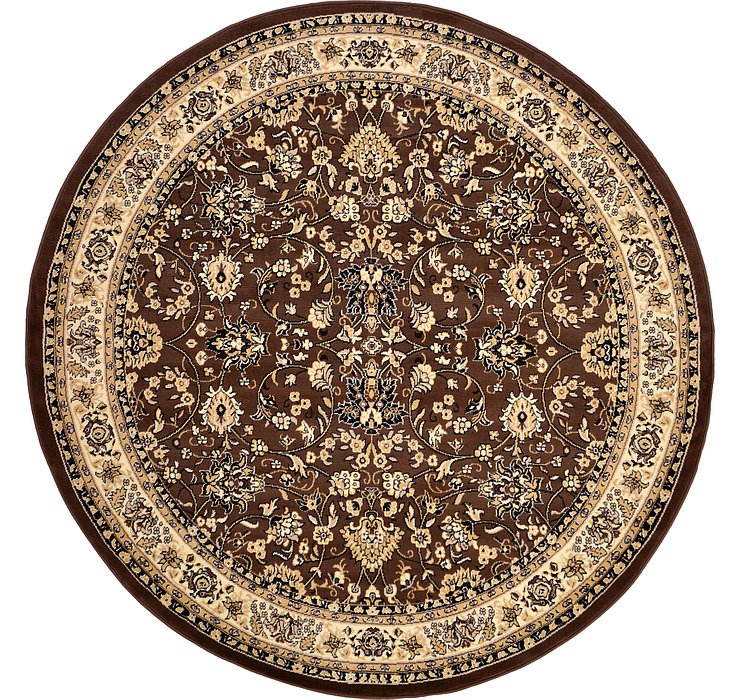 8' x 8' Kashan Design Round Rug