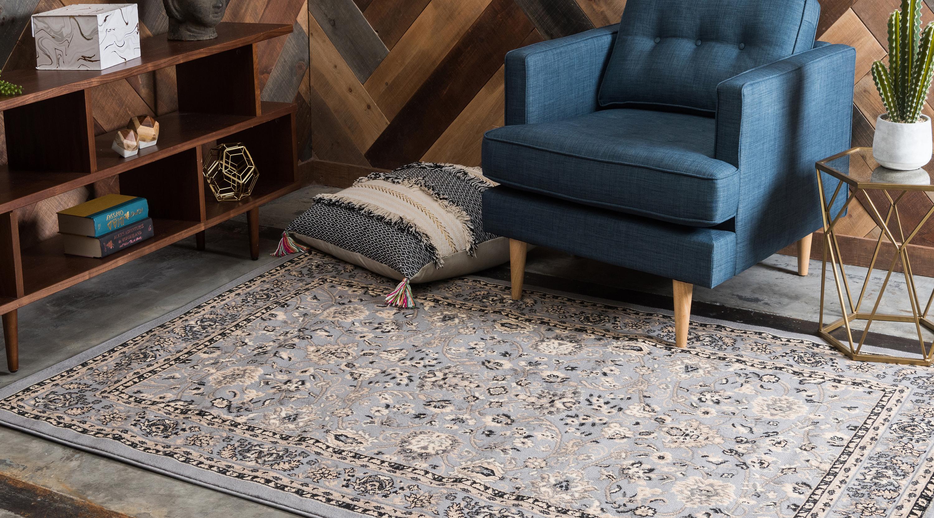 Gray 8' x 10' Kashan Design Rug eSaleRugs