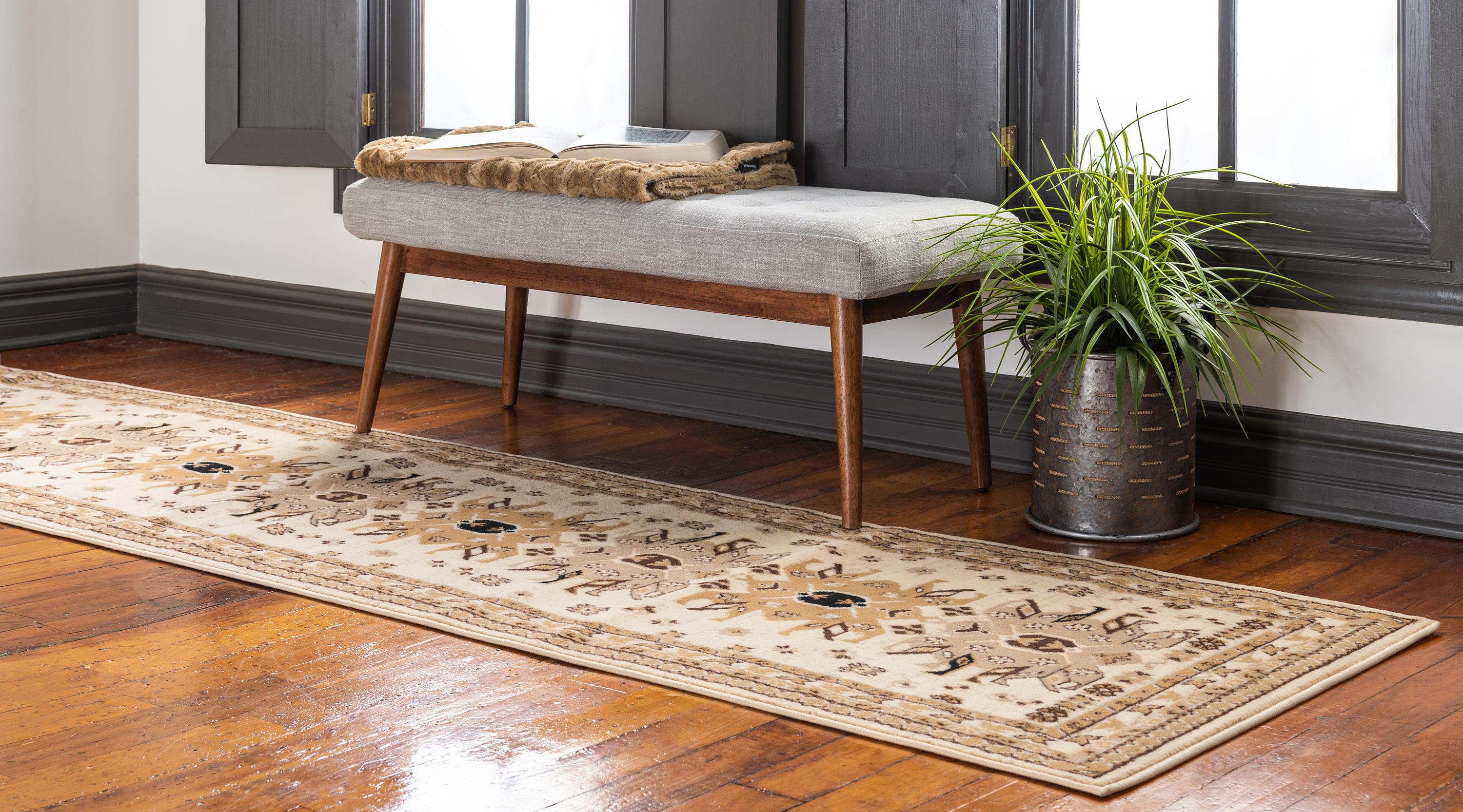Ivory 2' 7 x 10' Heriz Design Runner Rug eSaleRugs