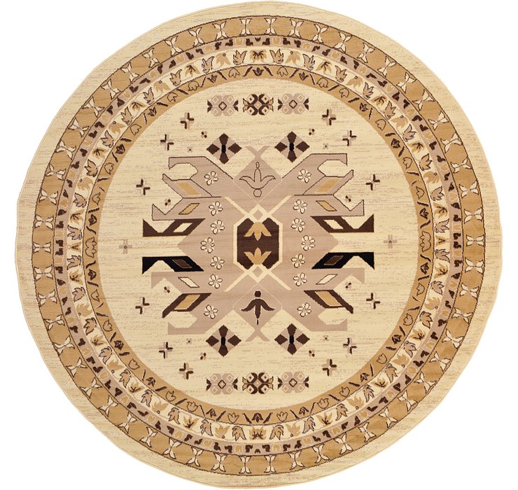 8' x 8' Heriz Design Round Rug