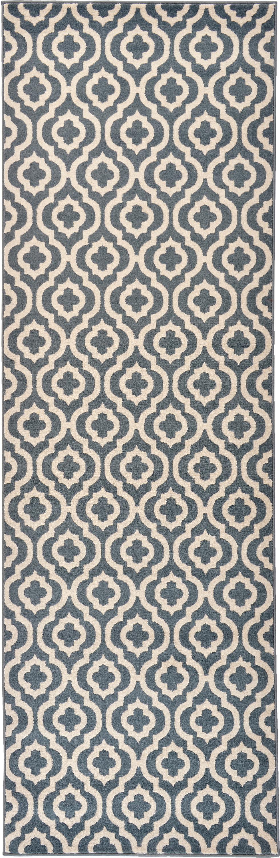Light Blue 3' 3 x 10' Trellis Runner Rug eSaleRugs