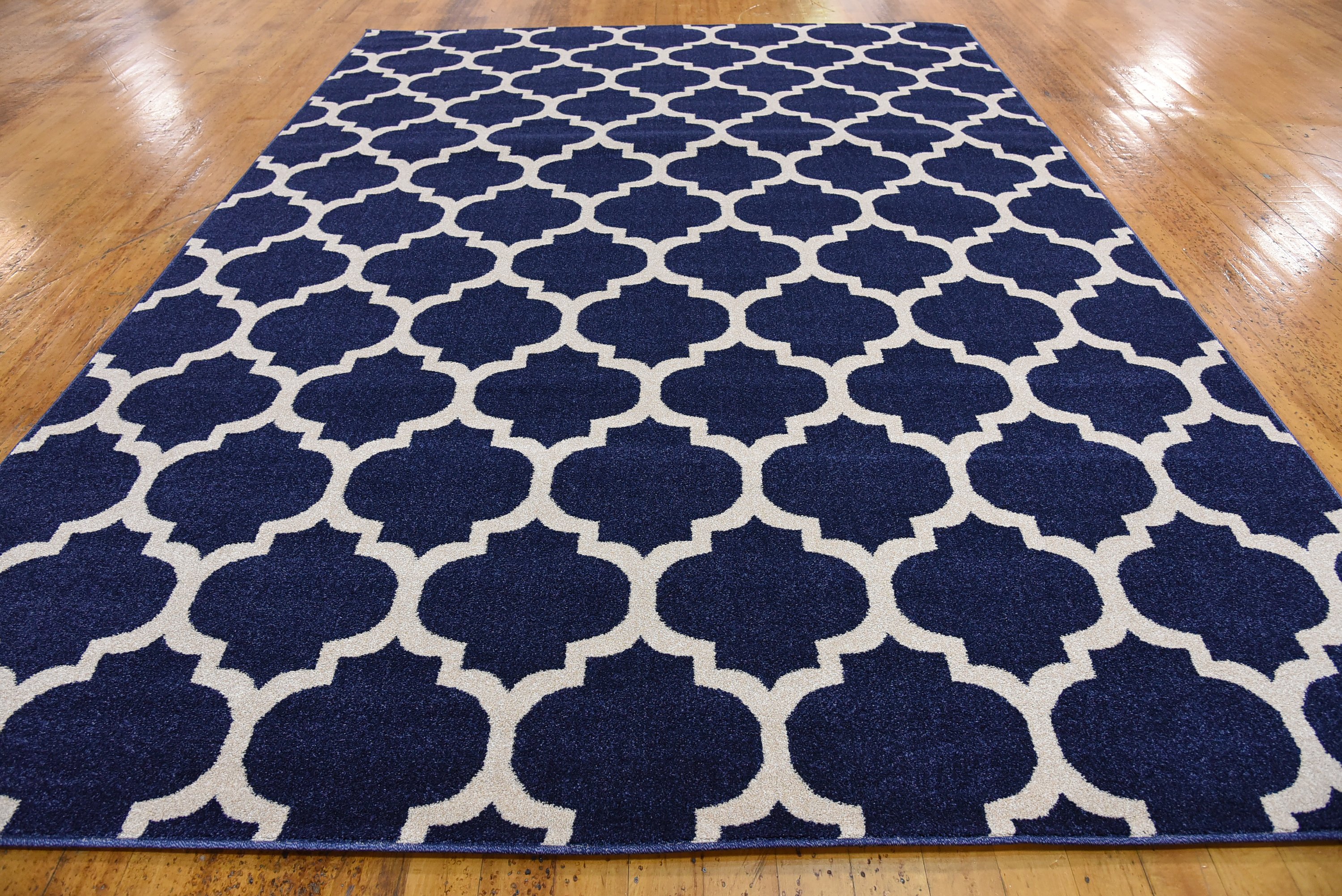 Dark Blue 8' x 11' 2 Trellis Rug Area Rugs eSaleRugs