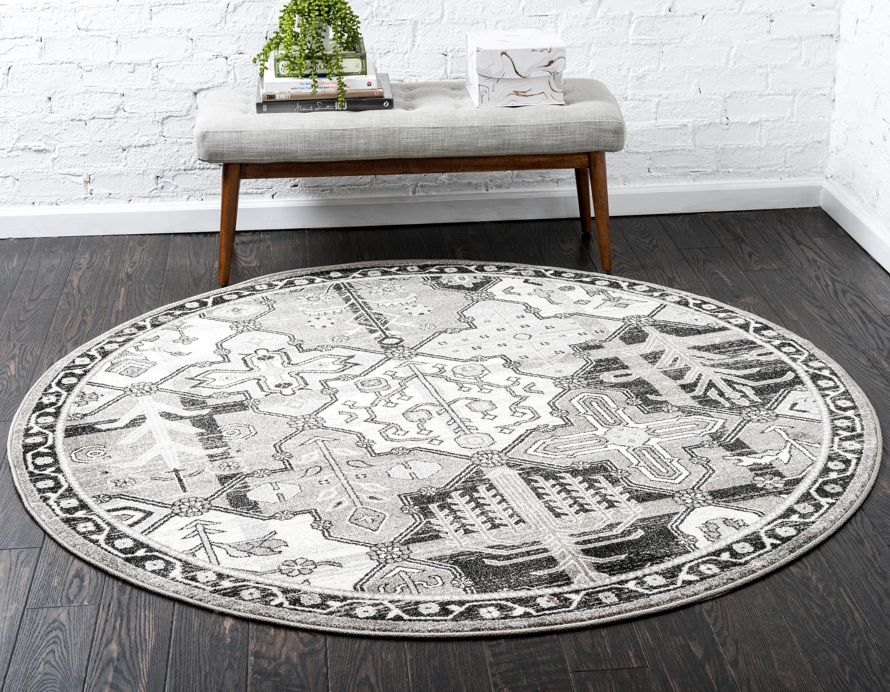 Gray 8' x 8' Vista Round Rug eSaleRugs