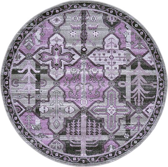 Purple 185cm x 185cm Vista Round Rug Area Rugs AU Rugs
