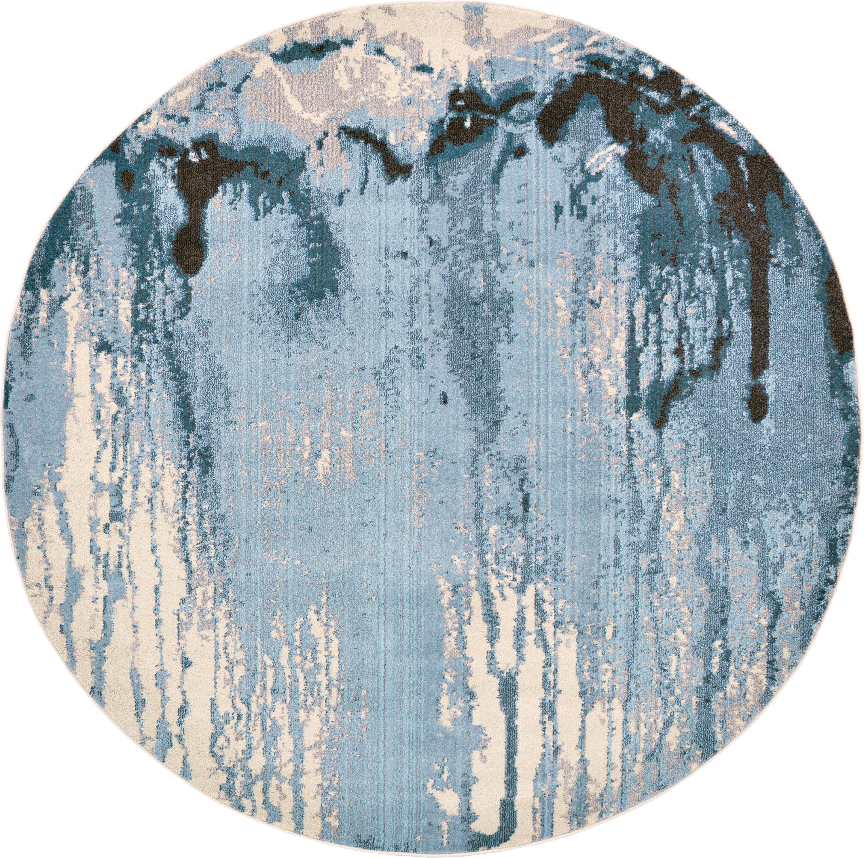 Light Blue 8' x 8' Casablanca Round Rug Rugs.ca