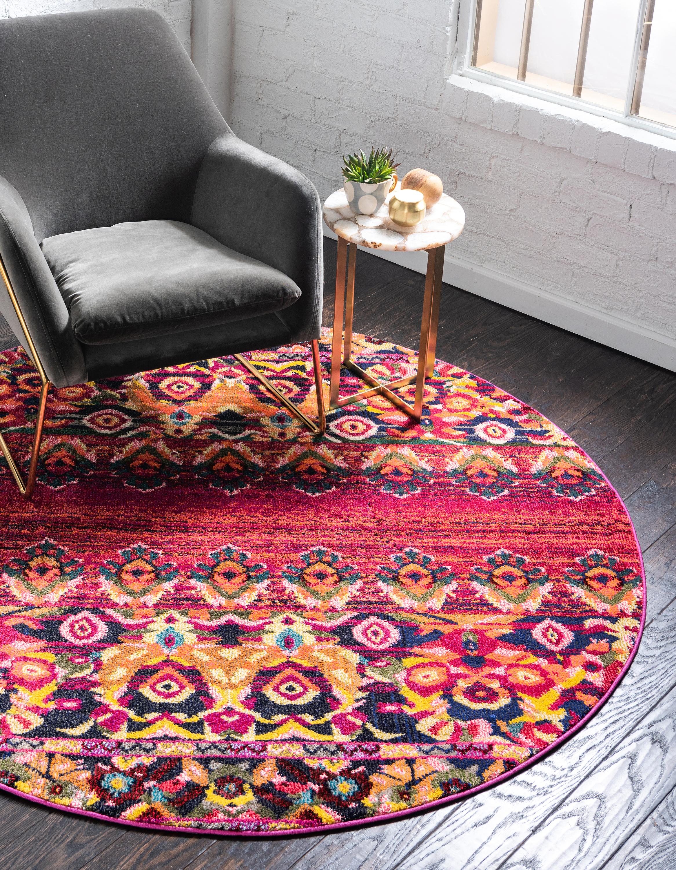 Red 8' x 8' Palazzo Round Rug eSaleRugs