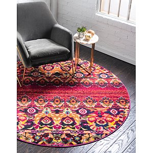 Unique Loom 8' x 8' Medici Round Rug