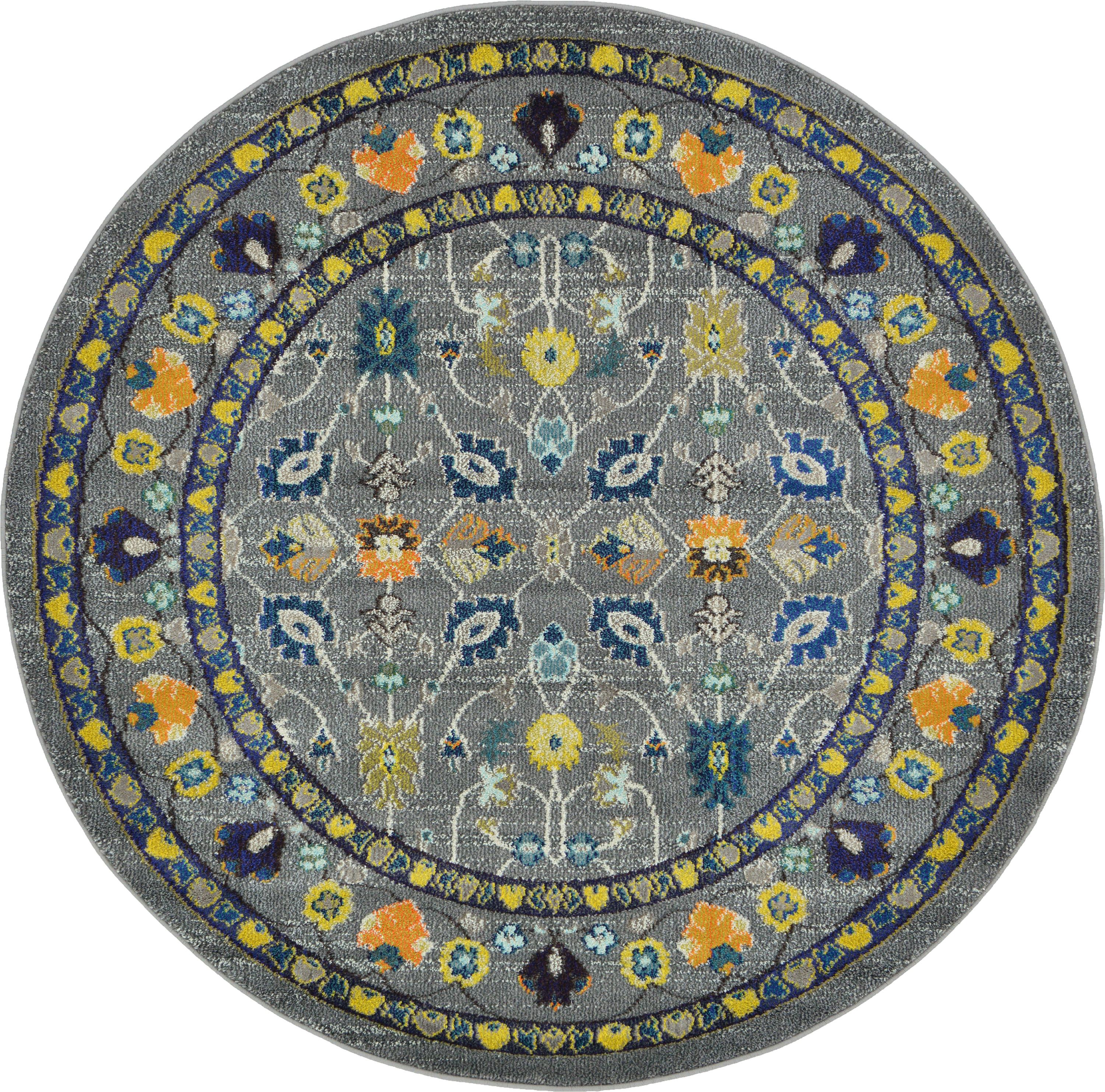 Gray 6' x 6' Palazzo Round Rug eSaleRugs