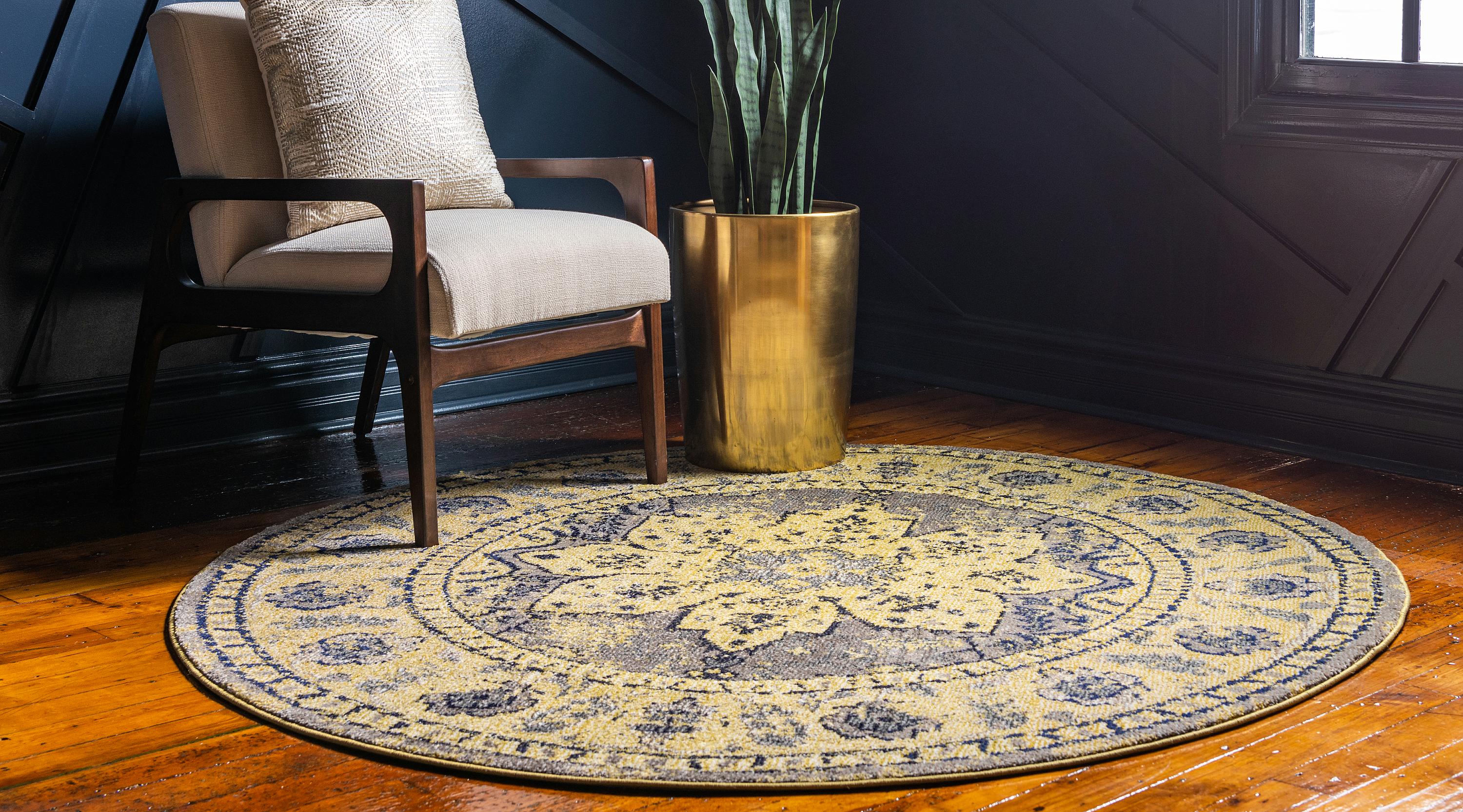 Gray 6' x 6' Palazzo Round Rug eSaleRugs