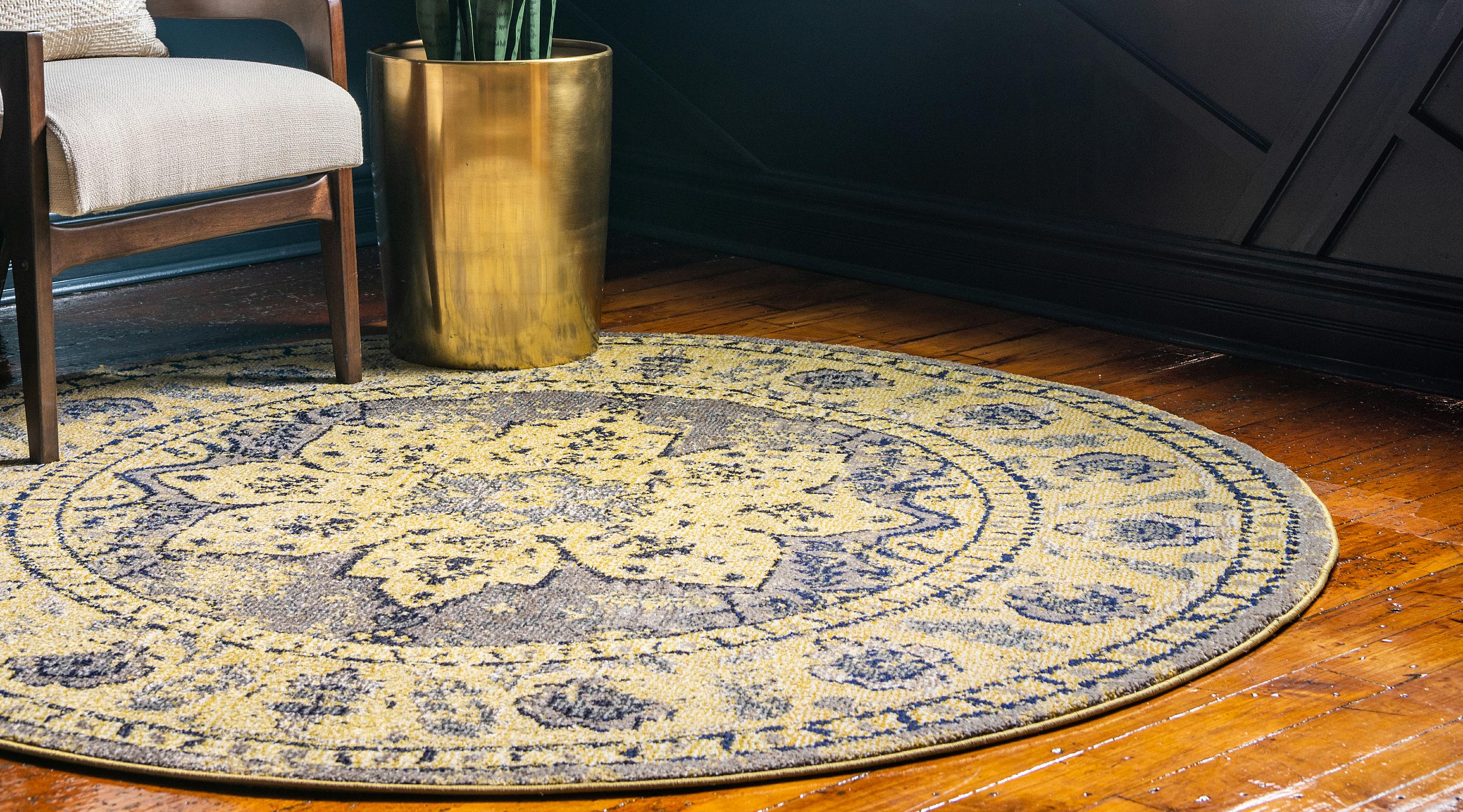 Gray 6' x 6' Palazzo Round Rug eSaleRugs