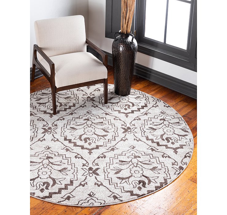 8' x 8' Damask Round Rug