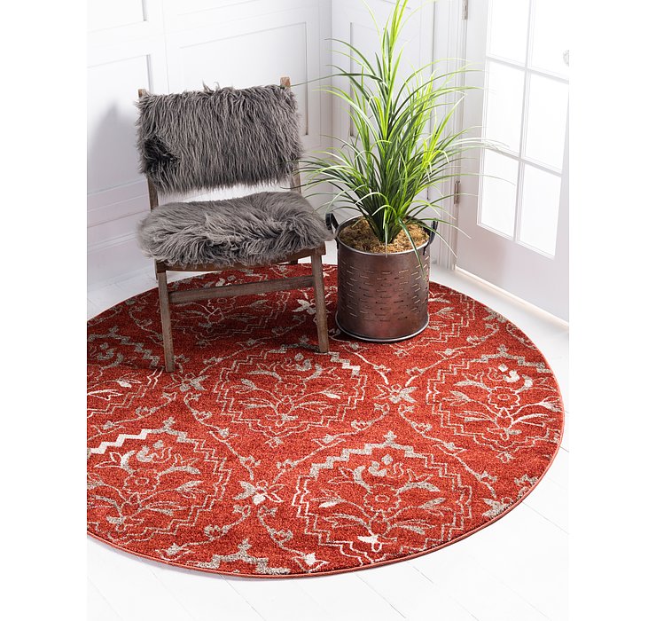6' x 6' Damask Round Rug