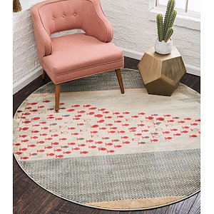 Unique Loom 6' x 6' Fars Round Rug