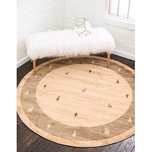 8' x 8' Kashkuli Gabbeh Round Rug