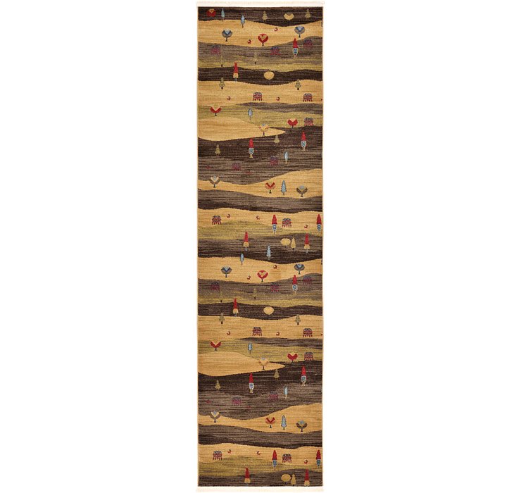 2' 7 x 10' Kashkuli Gabbeh Runner ...