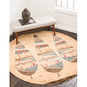 8' x 8' Kashkuli Gabbeh Round Rug