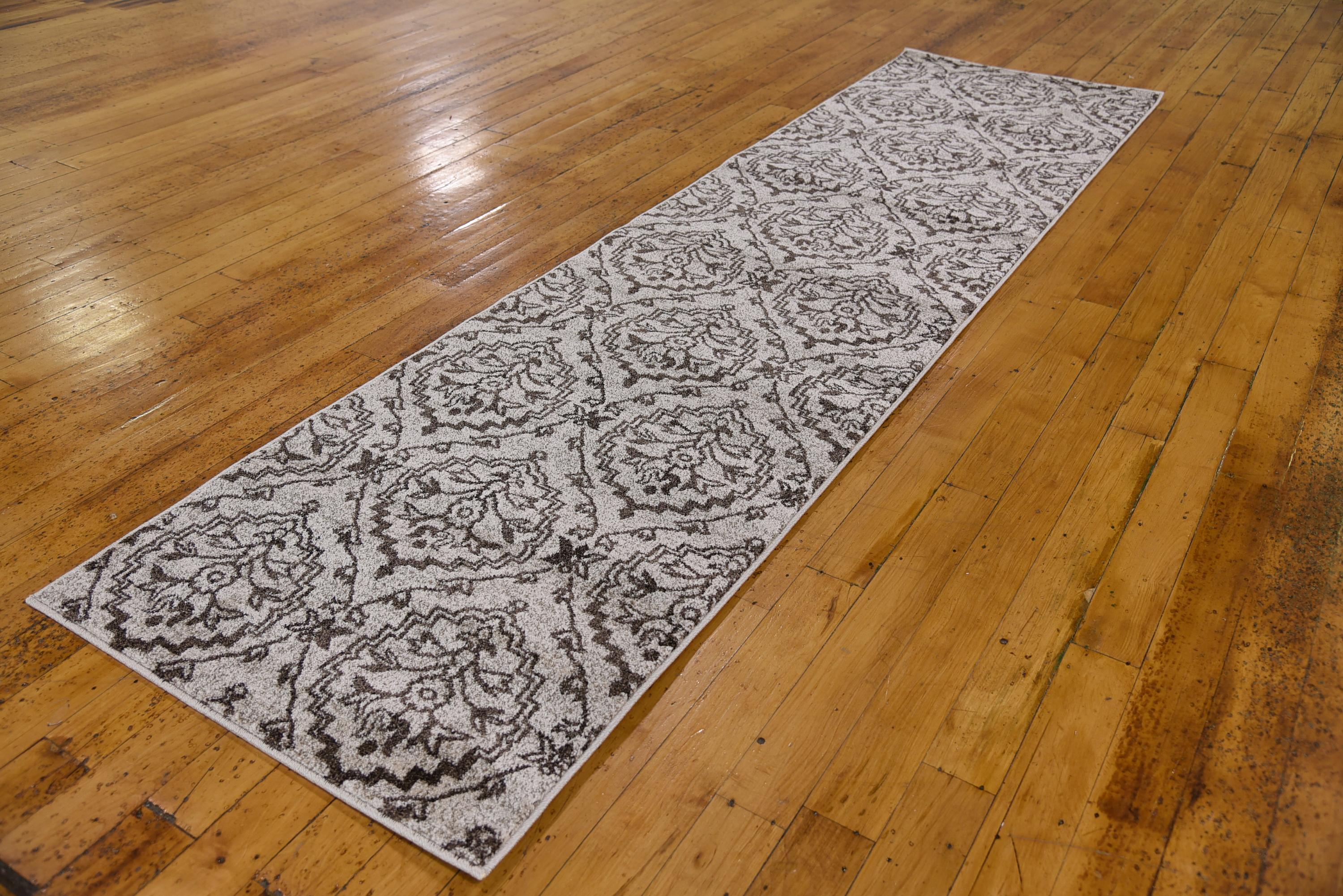 Beige 2' 7 x 10' Damask Runner Rug Rugs.ca
