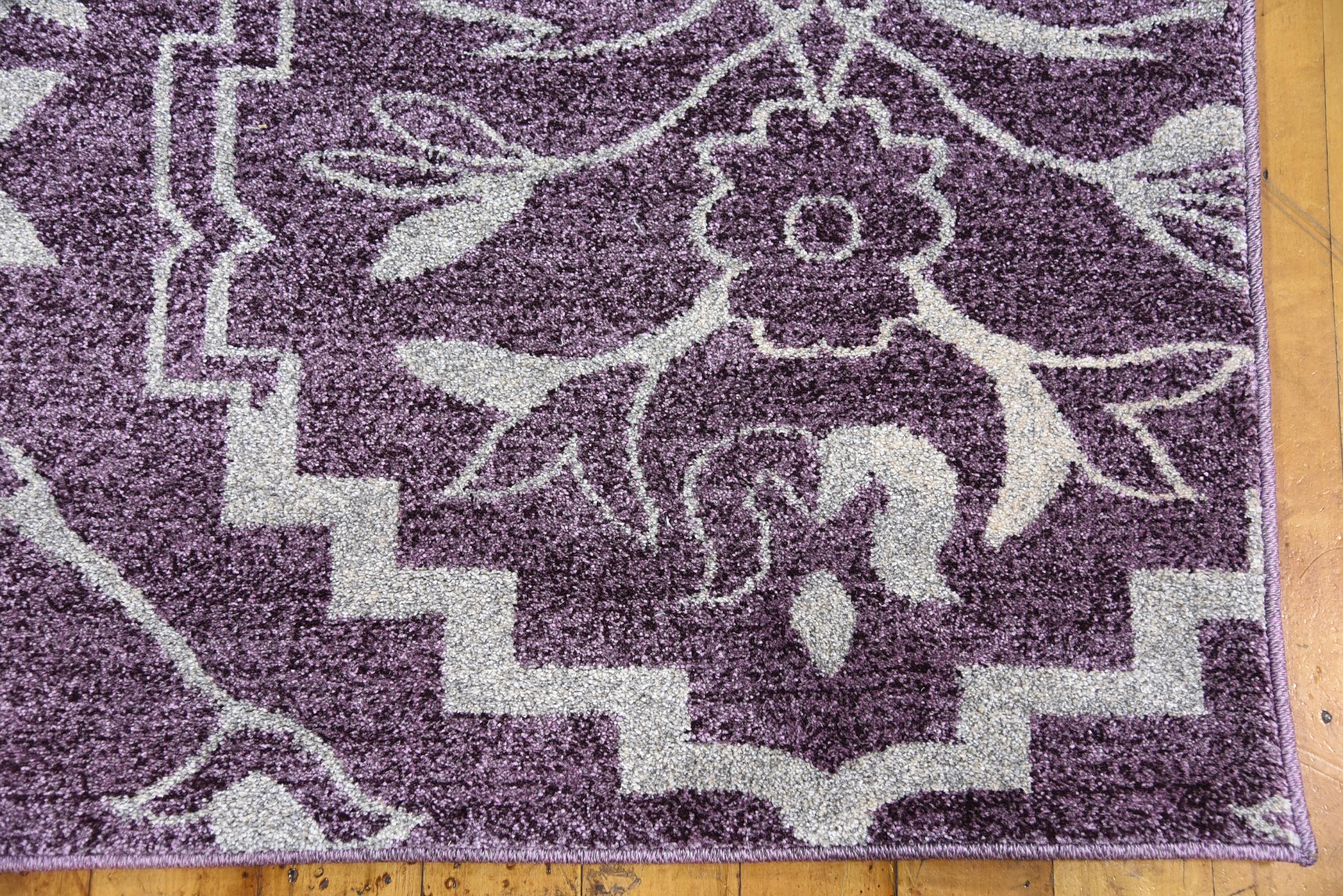 Purple 9' x 12' Damask Rug iRugs UK