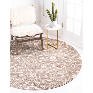Unique Loom 8' x 8' Damask Round Rug