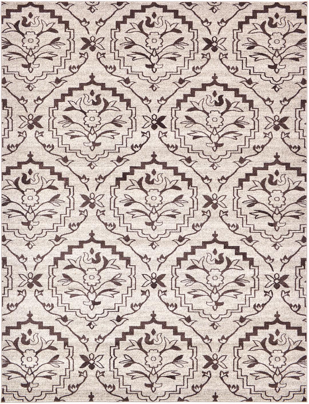 Beige 9' x 12' Damask Rug Area Rugs eSaleRugs