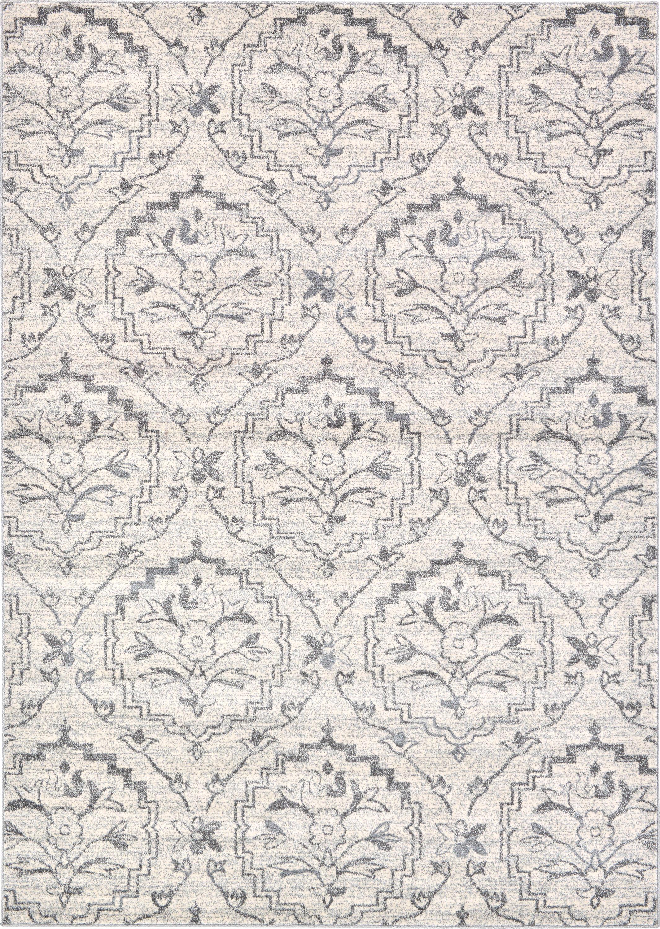 Ivory 7' x 10' Damask Rug eSaleRugs