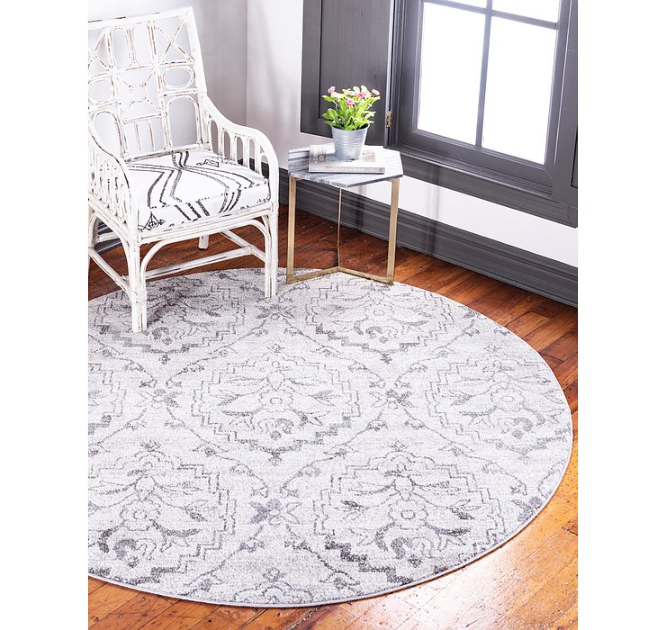 6' x 6' Damask Round Rug