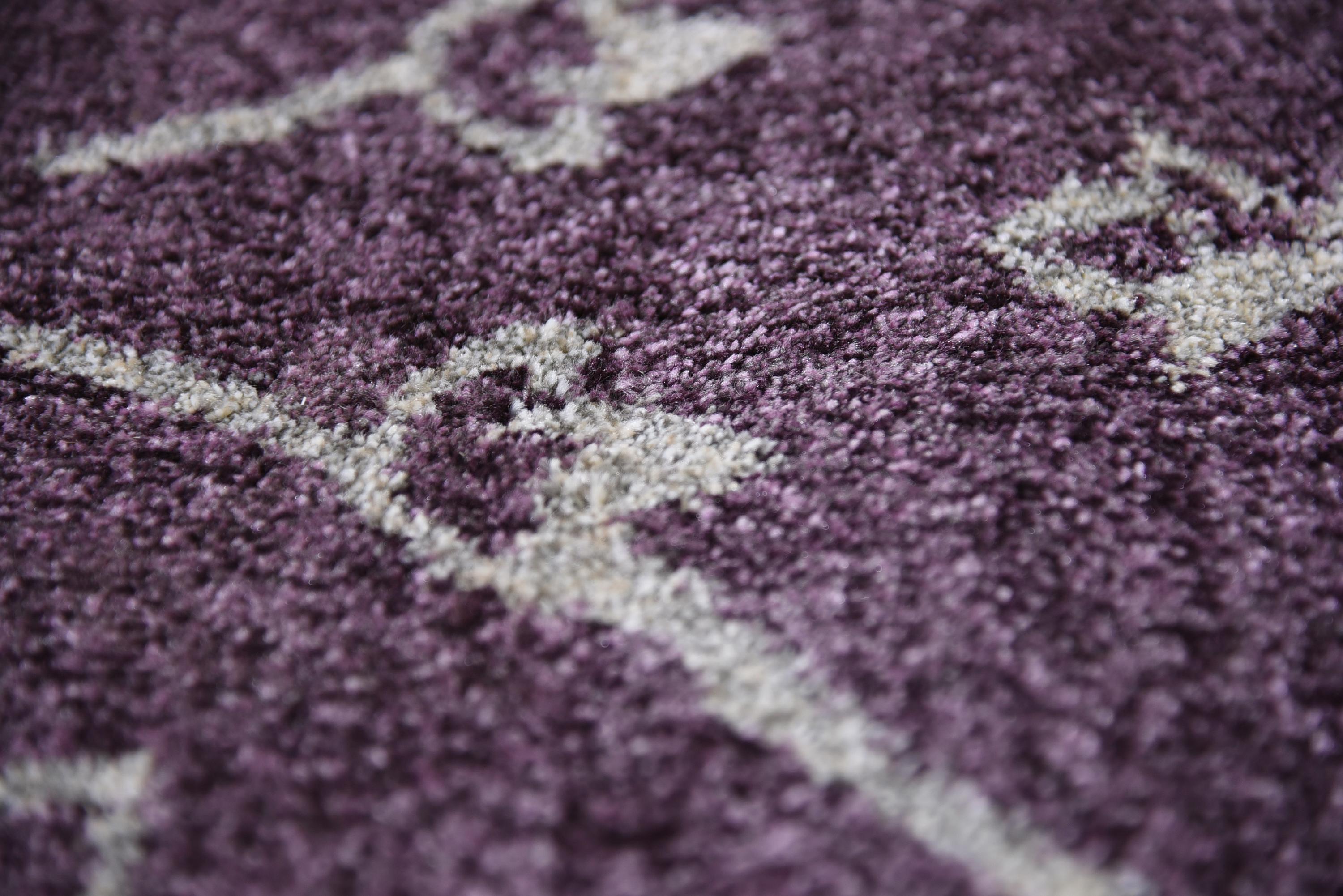 Purple 7' x 10' Damask Rug iRugs UK